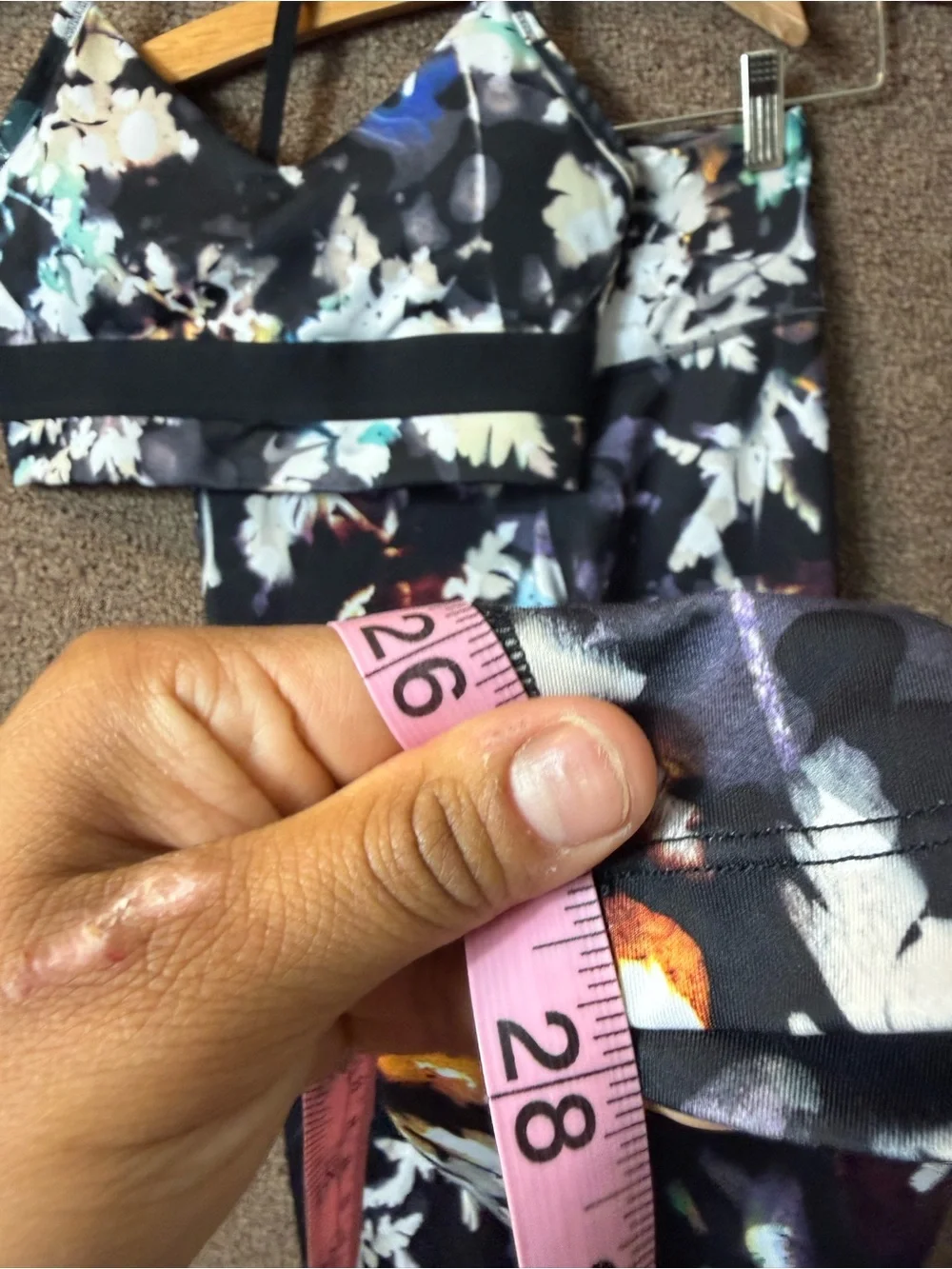 Nike Women's Indy Floral Set Leggings And Bra in Gunsmoke SET(2)